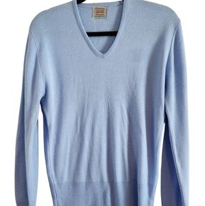 Light Blue V-Neck Men's Sweater